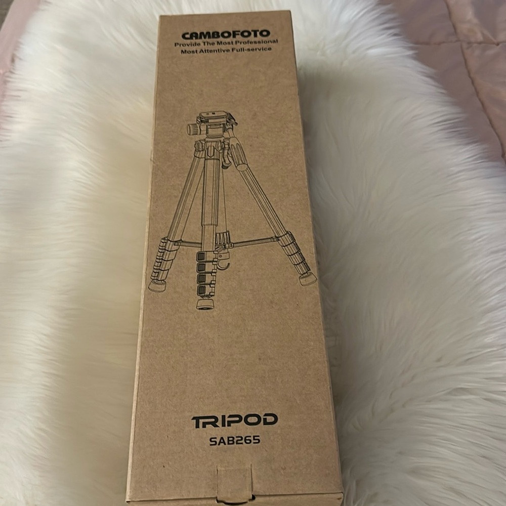 Cambofoto Compact Tripod SAB265 Light 3 Way Pan 188cm 360° Bubble Level -FPL -CP